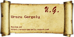 Urszu Gergely névjegykártya